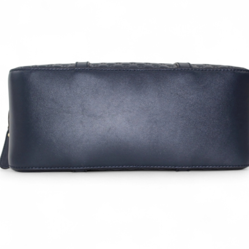 Gucci Navy GG Embossed Leather Top-Handle Bag - Picture 4 of 8